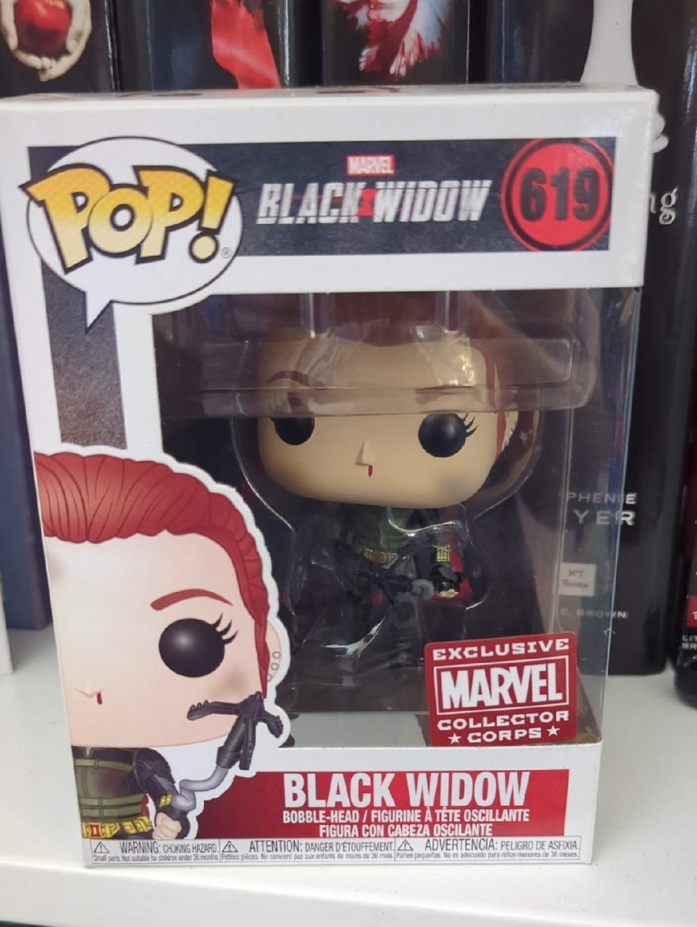 Funko Black Widow Pop! Figure - Red Hair, Black Outfit